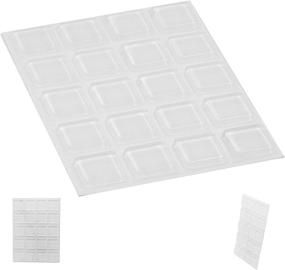 img 3 attached to 🔘 20-Pack Self-Adhesive Large Rubber Bumpers - Cutting Board Feet Pads - 1 Inch Square Clear Rubber Bumper Pads