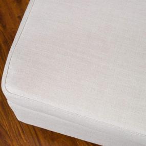 img 1 attached to 🛋️ Rosella Linen Fabric Ottoman by Christopher Knight Home