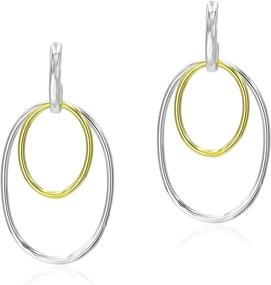 img 4 attached to Sea Ice Two Tone Sterling Earrings Girls' Jewelry