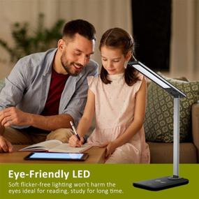 img 3 attached to 💡 Enhanced COSITA LED Desk Lamp: Wireless Charger, USB Port, 6 Brightness Levels, 3 Lighting Modes, Touch Control, Eye-Caring Desk Light, Black