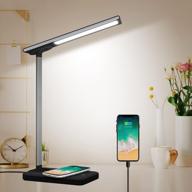 💡 enhanced cosita led desk lamp: wireless charger, usb port, 6 brightness levels, 3 lighting modes, touch control, eye-caring desk light, black логотип