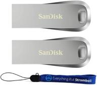 💻 sandisk 32gb ultra luxe usb 3.1 flash drive (bulk 2 pack) - high speed 150mb/s - compatible with computer, laptop - bundle with everything but stromboli lanyard logo