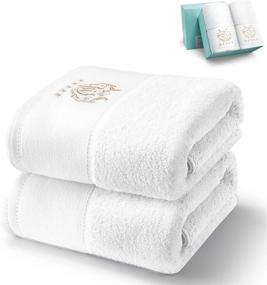 img 4 attached to WIIKWEEK 100 Cotton Luxurious Absorbent Bathroom