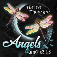 5d diamond painting kit for adults - diamond art paint by numbers: two dragonflies - paint with diamonds gem painting kit - i believe there are angels among us - 13.7×13.7 inch logo