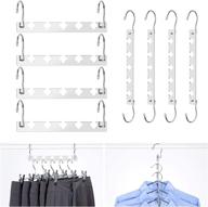 👕 ieoke space saving hangers: metal hooks hanger closet clothes organizer - magic cascading hanger for wardrobe (silver, 8) logo