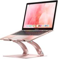 🌟 nulaxy laptop stand: ergonomic height & angle adjustable riser holder for macbook, dell xps, samsung, alienware & more (11-17'') - supports up to 44 lbs - rose gold logo