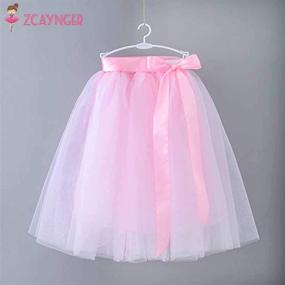 img 3 attached to 👗 Zcaynger 5-Layer Fluffy Ribbon Girls' Clothing with Dancing Style