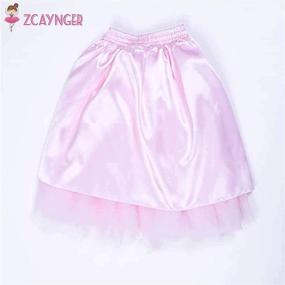 img 1 attached to 👗 Zcaynger 5-Layer Fluffy Ribbon Girls' Clothing with Dancing Style