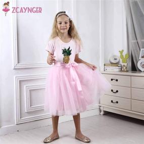 img 2 attached to 👗 Zcaynger 5-Layer Fluffy Ribbon Girls' Clothing with Dancing Style