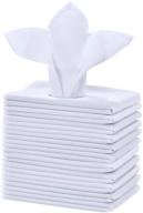 🍽️ premium cieltown polyester cloth napkins set of 12 - washable fabric, ideal for weddings, parties, holiday dinners - 17 x 17-inch, white logo