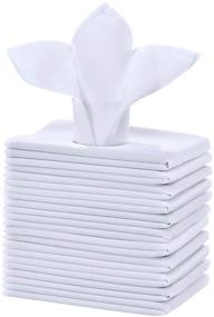 img 4 attached to 🍽️ Premium Cieltown Polyester Cloth Napkins Set of 12 - Washable Fabric, Ideal for Weddings, Parties, Holiday Dinners - 17 x 17-Inch, White