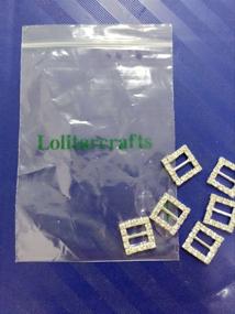 img 2 attached to 💎 Pack of 35 Adorable Square Rhinestone Buckle Ribbon Sliders for Wedding Gift Wrapping and Supplies