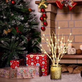 img 1 attached to 🌟 Гирлянда Hypestar с 70 светодиодными ветками и таймером - батарейные ветки для декора, украшение комнаты или открытого пространства на Рождество, праздники и вечеринки (белые).