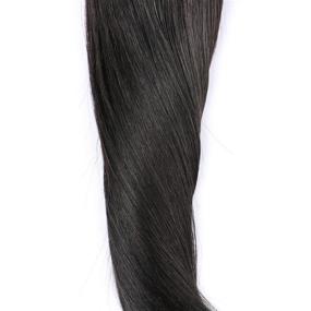 img 2 attached to 💇 Thick Double Weft Brazilian Human Hair Extensions - New Version, 140g, 8pcs/Set, Remy Hair, Silk Straight, Soft & Natural Black, Full Head Clip In (18" #1B)