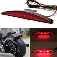 motorcycle rear fender edge led braking license plate tail light stop running light compatible with harley davidson breakout fxsb 2013-2016 cvo fxsbse 2013-2014(red lens#1) logo