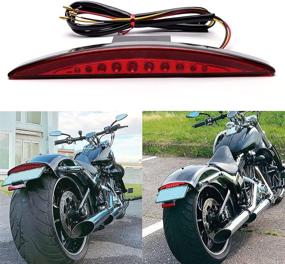 img 3 attached to Motorcycle Rear Fender Edge LED Braking License Plate Tail Light Stop Running Light Compatible With Harley Davidson Breakout FXSB 2013-2016 CVO FXSBSE 2013-2014(Red Lens#1)