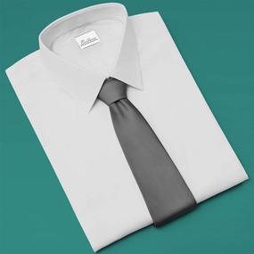 img 1 attached to Belluno Solid Satin Plain Necktie Men's Accessories