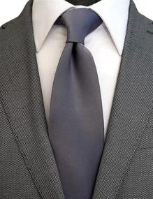 img 3 attached to Belluno Solid Satin Plain Necktie Men's Accessories