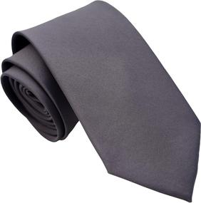 img 4 attached to Belluno Solid Satin Plain Necktie Men's Accessories