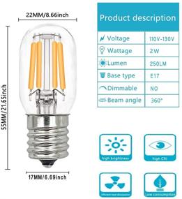 img 3 attached to 💡 Efficient E17 LED Bulb 2-Pack: Ideal Replacement Bulbs for Microwave, Stove, and Refrigerator - Warm White, T7 Intermediate Base