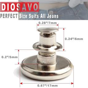 img 2 attached to 👖 DIOSAVO Instant Button Set - 8pcs, 17mm Perfect Fit, Adjustable & Instant, Adds/Reduces Waist Inch in Seconds (Style_7)