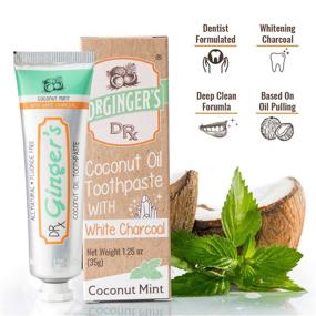 img 3 attached to 🥥 Travel Size Coconut Mint Toothpaste - Dr. Ginger's Coconut Oil Toothpaste with White Activated Charcoal, 1.25 oz, Pack of 3