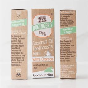 img 1 attached to 🥥 Travel Size Coconut Mint Toothpaste - Dr. Ginger's Coconut Oil Toothpaste with White Activated Charcoal, 1.25 oz, Pack of 3