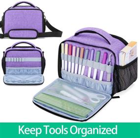 img 2 attached to ✨ Yarwo Carrying Case for Cricut Joy: Portable Tote Bag with Craft Accessories Storage - Purple