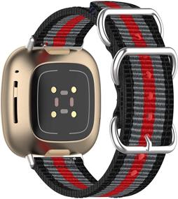 img 3 attached to Tosembo Nylon Bands Compatible With Fitbit Sense/Versa 3 Wearable Technology