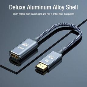 img 3 attached to 🔌 Capshi 4K DP to HDMI Adapter (2 Pack) - Male to Female Gold-Plated Converter Compatible with HP, HDTV, ThinkPad, Monitor, Projector & More