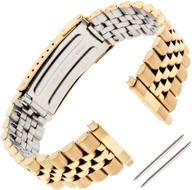 🕰️ gilden unisex long stainless steel watch band 1542 - non-expansion 18-23mm logo