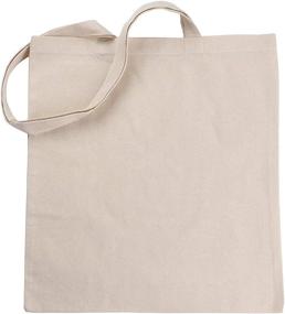 img 4 attached to 🛍️ EcoFactoryDirect: 5-Pack of Natural 15x16 Inch Cotton Tote Bags with Long Handles - Made in India