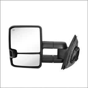 img 3 attached to 🔥 Perfit Zone Towing Mirrors Replacement for 2007-2014 SILVERADO SIERRA Series | Heated, Amber Signal, Black (Pair Set)