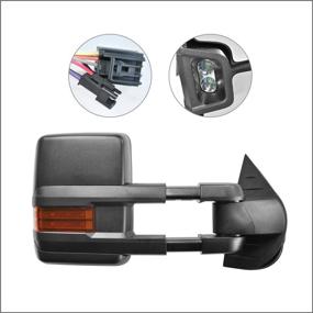 img 1 attached to 🔥 Perfit Zone Towing Mirrors Replacement for 2007-2014 SILVERADO SIERRA Series | Heated, Amber Signal, Black (Pair Set)