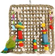 🐦 hosukko bird foraging wall activity toy - sea grass climbing net for birds & parrots, hanging foraging wall toy - 14.2" x 11.8 logo