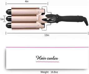 img 1 attached to 🔥 Тройной керамический бигуди для волос: профессиональный бигуди с тремя баррелями с термостойкой перчаткой, зажимами и расческой - инструмент для укладки волос