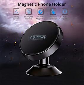 img 3 attached to Ryzillo Magnetic Car Phone Holder: 360 Degree Swivel Grip & Universal Mount for iPhone, Samsung, LG & more