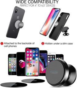 img 2 attached to Ryzillo Magnetic Car Phone Holder: 360 Degree Swivel Grip & Universal Mount for iPhone, Samsung, LG & more