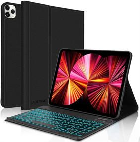 img 4 attached to 📱 Enhance Your iPad Experience with the iPad Air 4th Generation Case: Keyboard, Backlit, Slim Design, Pencil Charging, Fits iPad Air 4th Gen 2020/iPad Pro 11 2020/2018 Black