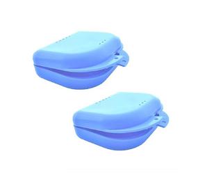 img 1 attached to ProDental Mouth Guard Case - 2 Pack with Lifetime FREE Replacement and Orthodontic Dental Retainer Box Functionality - Denture Storage Container with Air Vent Holes, Blue