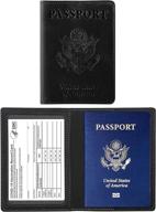 stylish & durable leather passport travel wallet with essential vaccine travel accessories logo