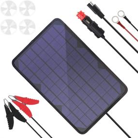 img 4 attached to 🔋 Solar Battery Charger by BigBlue - 10W/18V Maintainer with Cigarette Lighter Plug, Alligator Clip, and O-Ring Terminal Cable - Trickle Charger for Automotive, Motorcycle, Boat, and More