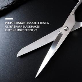 img 2 attached to ✂️ Professional Heavy Duty Fabric Scissors - All Metal Stainless Steel Shears for Sewing, Crafts, and School Supplies