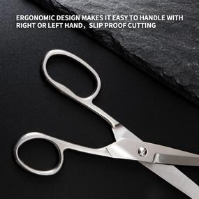 img 1 attached to ✂️ Professional Heavy Duty Fabric Scissors - All Metal Stainless Steel Shears for Sewing, Crafts, and School Supplies