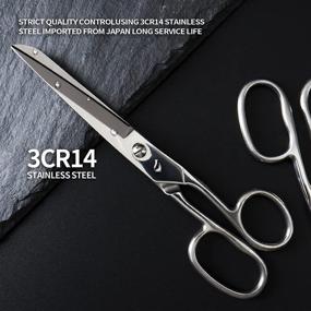 img 3 attached to ✂️ Professional Heavy Duty Fabric Scissors - All Metal Stainless Steel Shears for Sewing, Crafts, and School Supplies