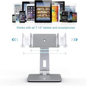 img 3 attached to 📱 KABCON Adjustable Tablet Stand Holder: Multi-Angle Foldable Aluminum Dock for iPad, Samsung Galaxy, Kindle Fire, and More