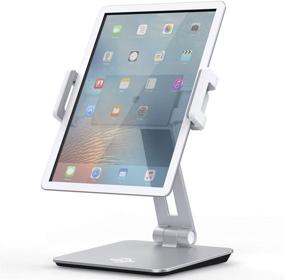 img 4 attached to 📱 KABCON Adjustable Tablet Stand Holder: Multi-Angle Foldable Aluminum Dock for iPad, Samsung Galaxy, Kindle Fire, and More