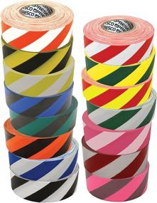 img 1 attached to Presco Stripe Patterned Roll Flagging Tape: 1-3/16 In Occupational Health & Safety Products