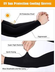 img 1 attached to 🧥 Boao Men's Cooling Arm Sleeves: 10 Pairs Long Fingerless Gloves for Anti-Slip Sun Protection (Color Set 2)