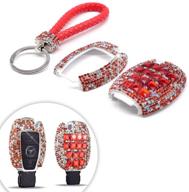 🔑 pgone car key case key shell fob key cover key chain lady key ring with sparkling diamond crystals for mercedes-benz c e s m cls clk glk gl class 2/3-button keyless entry remote control smart key (red) logo